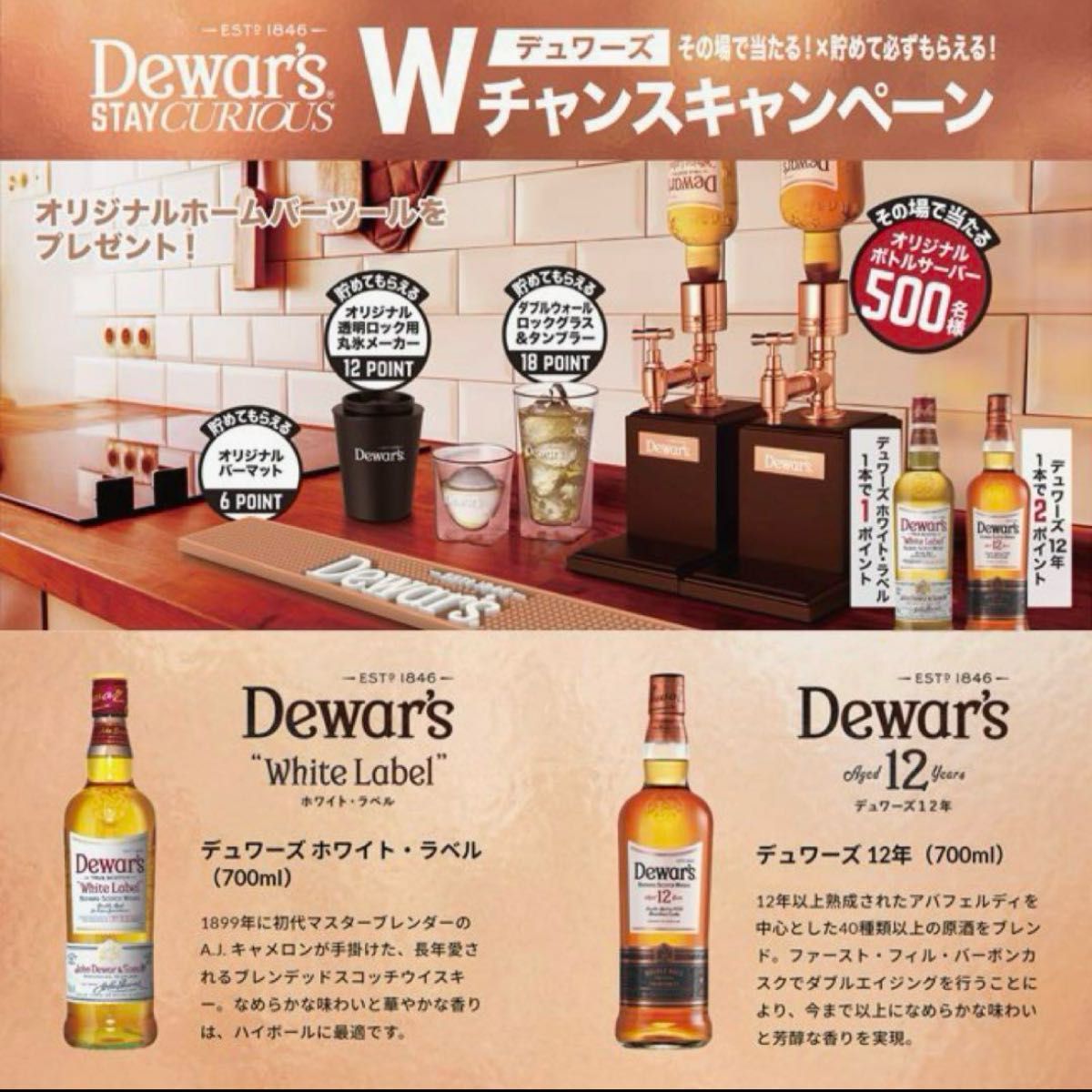 未開封品 【 デュワーズ オリジナルボトルサーバー 】 Dewar's W 未開封品 【 デュワーズ オリジナルボトルサーバー 】 Dewar's W