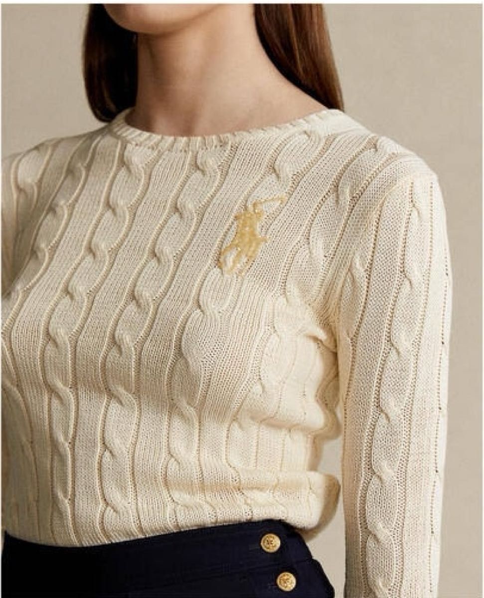 POLO RALPH LAUREN ビーデッドポニー ケーブルニット セーター POLO RALPH LAUREN ビーデッドポニー ケーブルニット セーター