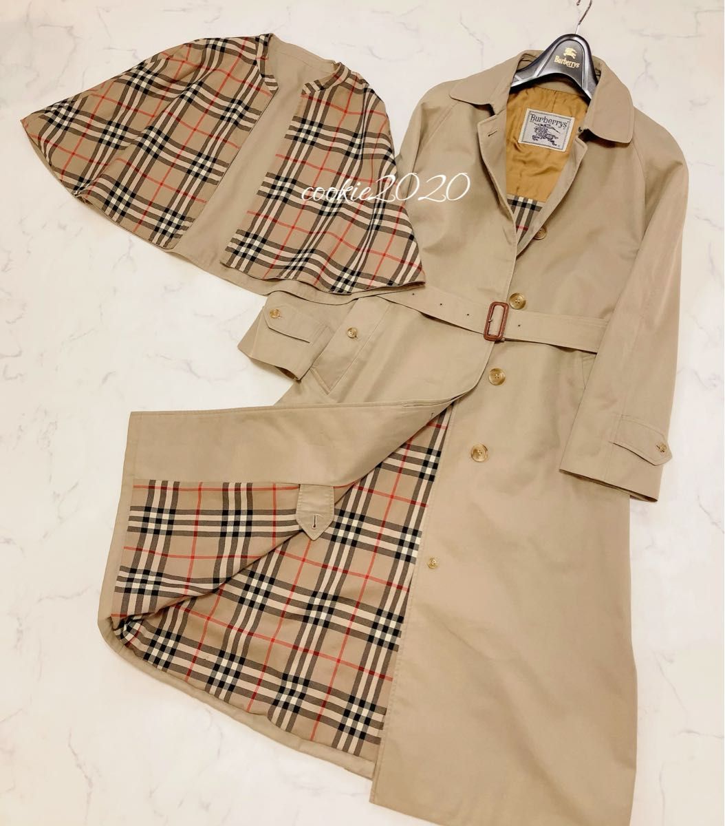 希少【高級 美品ケープ付きトレンチコート】BURBERRY バーバリー 希少【高級 美品ケープ付きトレンチコート】BURBERRY バーバリー