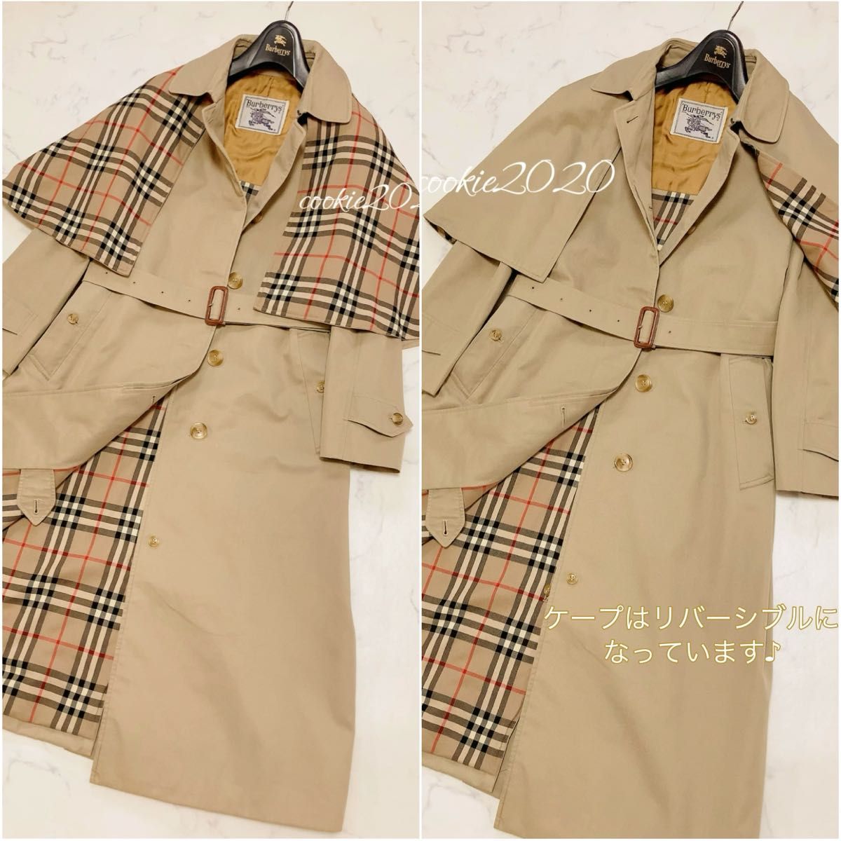希少【高級 美品ケープ付きトレンチコート】BURBERRY バーバリー 希少【高級 美品ケープ付きトレンチコート】BURBERRY バーバリー