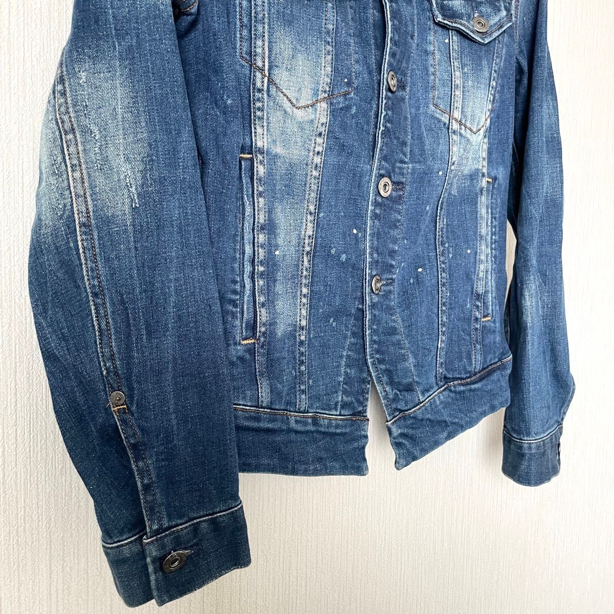 G-STAR RAW】ジースターロゥ デニムジャケット ロック ペンキ G-STAR RAW】ジースターロゥ デニムジャケット ロック ペンキ