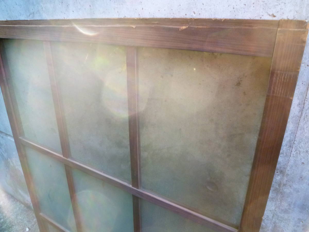 M6622 Kyoto old Japanese-style house .. retro glass Vintage wooden sliding door 1 sheets fittings (3111)[ mailing address is company office work place store limitation ][ private person sama is Seino Transportation department stop ]