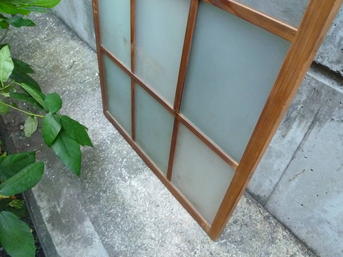 M6624 Kyoto old Japanese-style house .. retro glass Vintage wooden sliding door 1 sheets fittings (3111)[ mailing address is company office work place store limitation ][ private person sama is Seino Transportation department stop ]