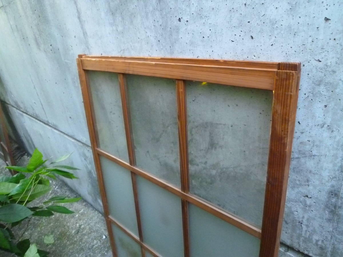 M6625 Kyoto old Japanese-style house .. retro glass Vintage wooden sliding door 1 sheets fittings (3111)[ mailing address is company office work place store limitation ][ private person sama is Seino Transportation department stop ]