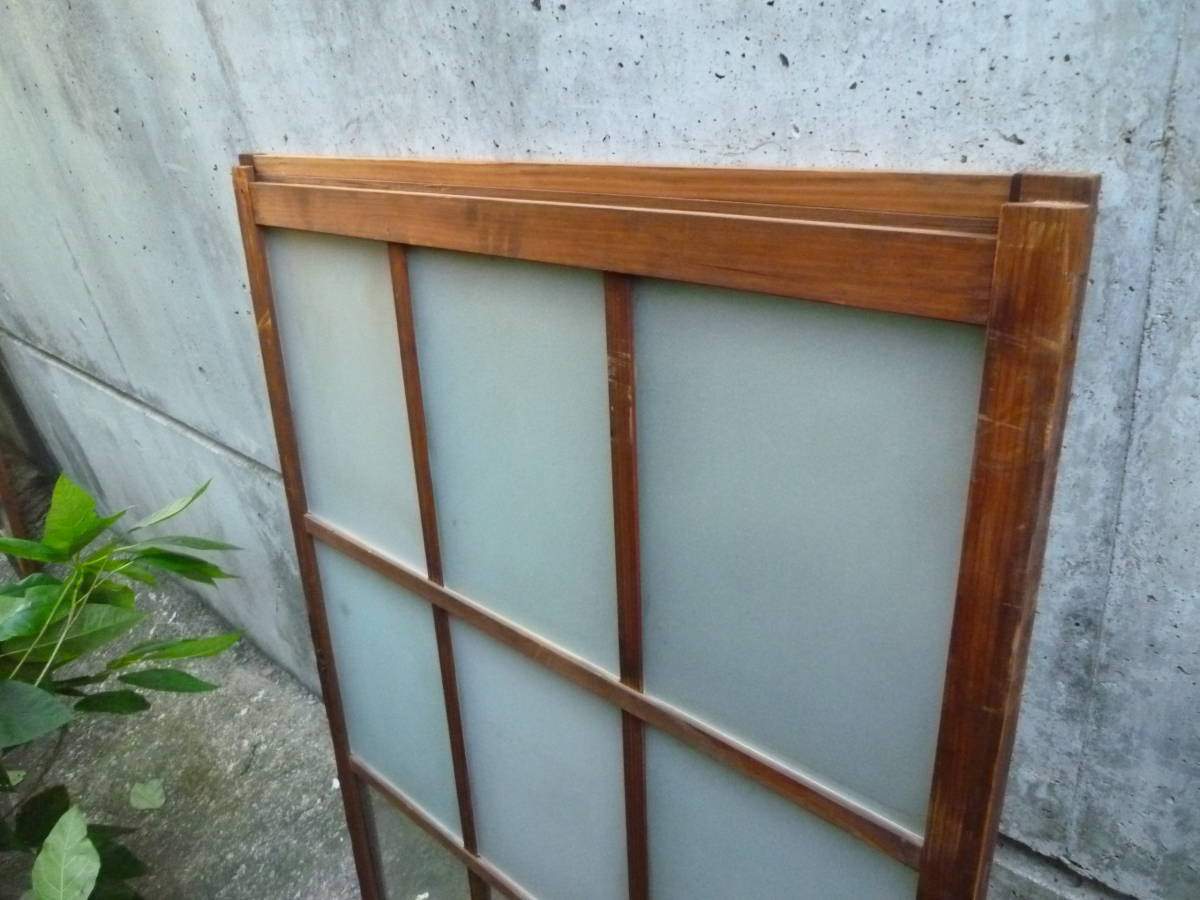M6626 Kyoto old Japanese-style house .. retro glass Vintage wooden sliding door 1 sheets fittings (3111)[ mailing address is company office work place store limitation ][ private person sama is Seino Transportation department stop ]