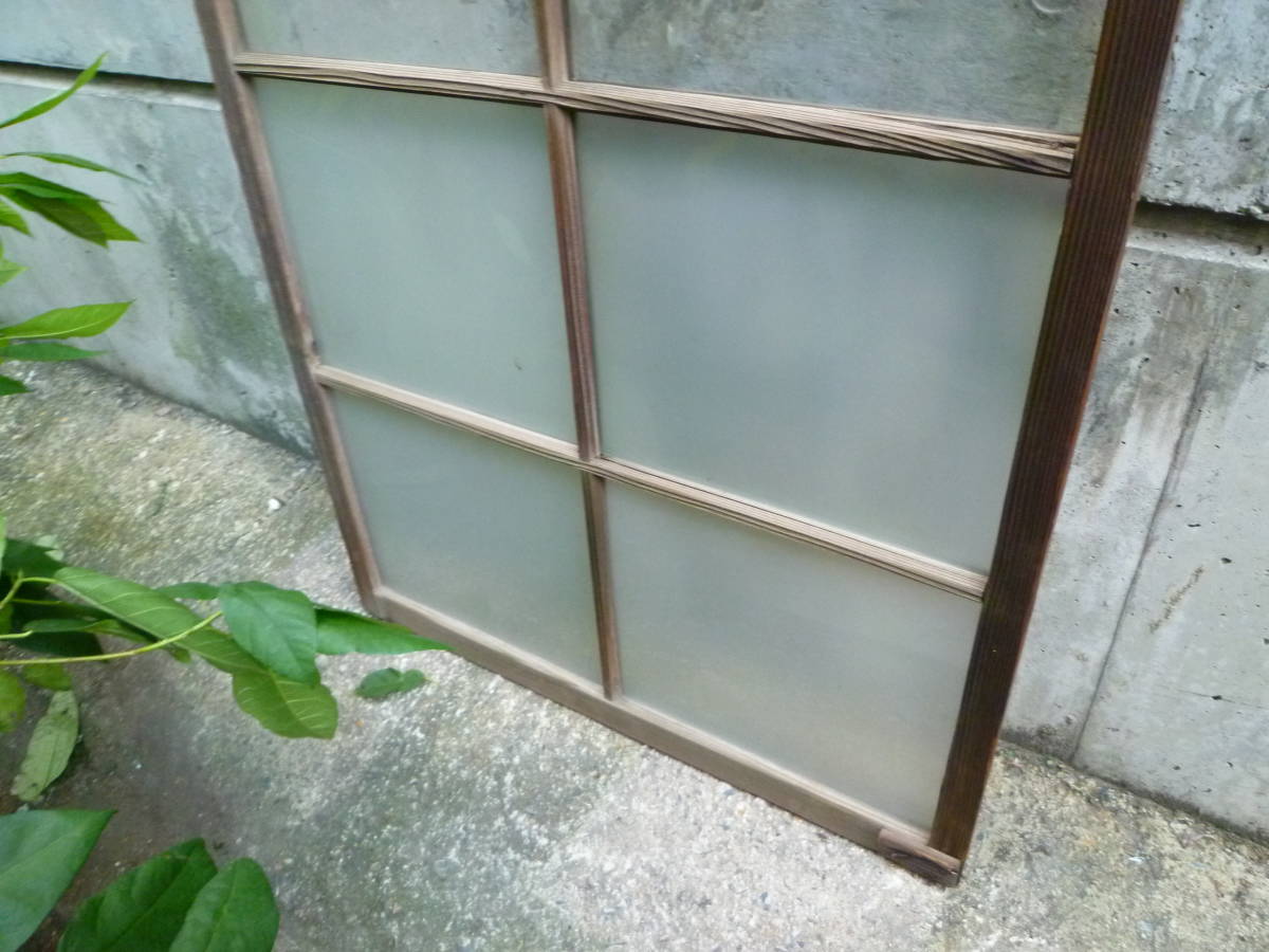 M6635 Kyoto old Japanese-style house .. retro glass Vintage wooden sliding door 1 sheets fittings (3111)[ mailing address is company office work place store limitation ][ private person sama is Seino Transportation department stop ]