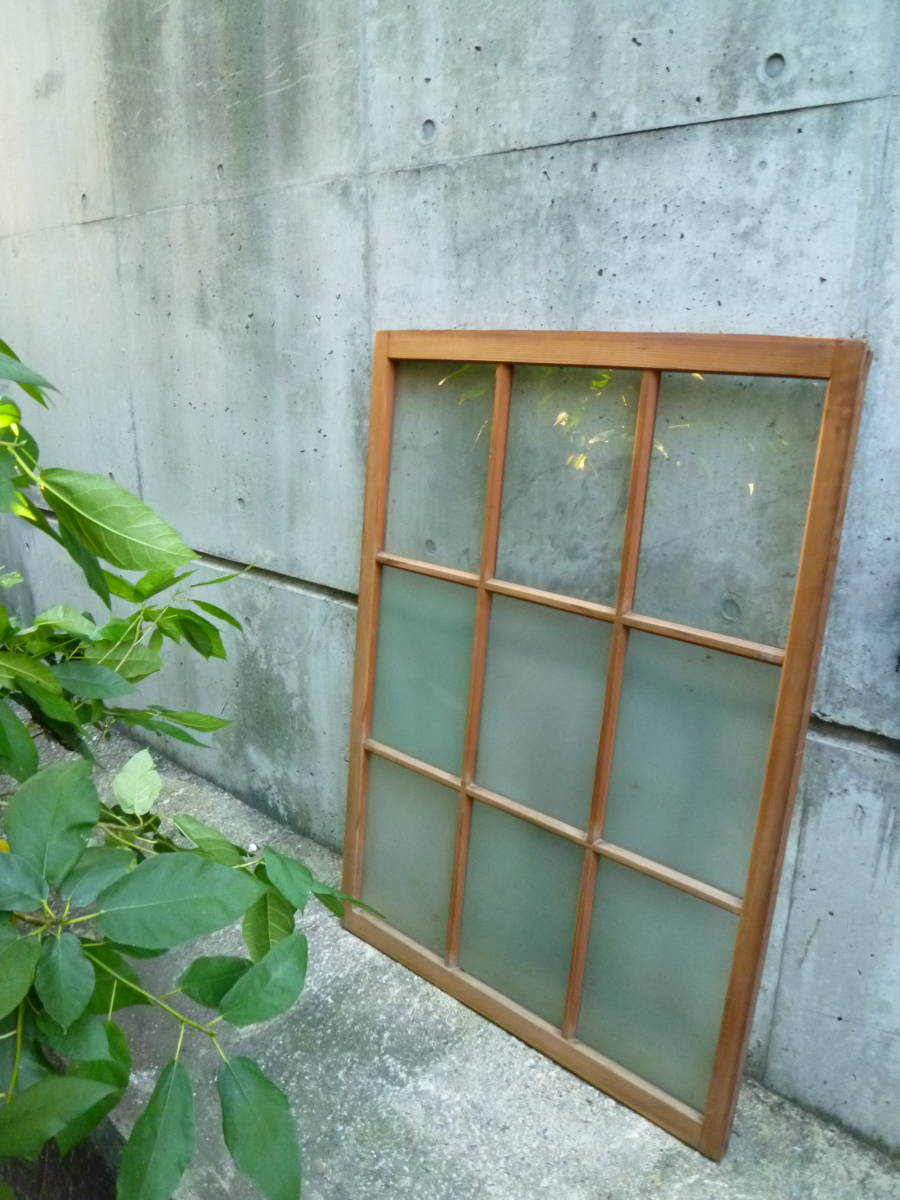 M6624 Kyoto old Japanese-style house .. retro glass Vintage wooden sliding door 1 sheets fittings (3111)[ mailing address is company office work place store limitation ][ private person sama is Seino Transportation department stop ]