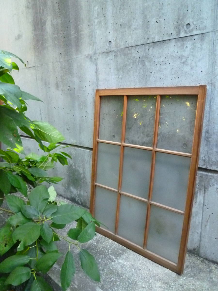 M6625 Kyoto old Japanese-style house .. retro glass Vintage wooden sliding door 1 sheets fittings (3111)[ mailing address is company office work place store limitation ][ private person sama is Seino Transportation department stop ]