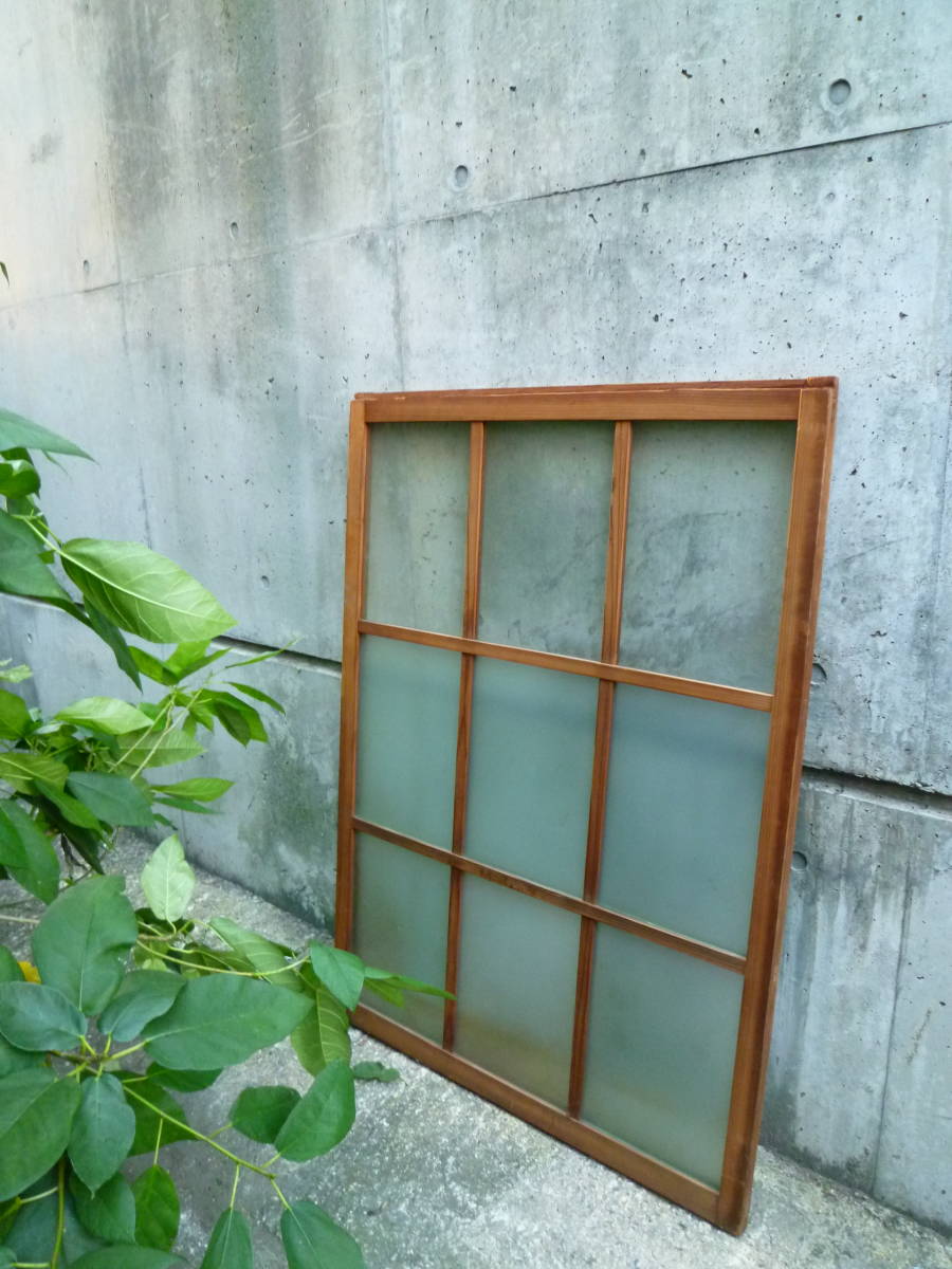 M6630 Kyoto old Japanese-style house .. retro glass Vintage wooden sliding door 1 sheets fittings (3111)[ mailing address is company office work place store limitation ][ private person sama is Seino Transportation department stop ]