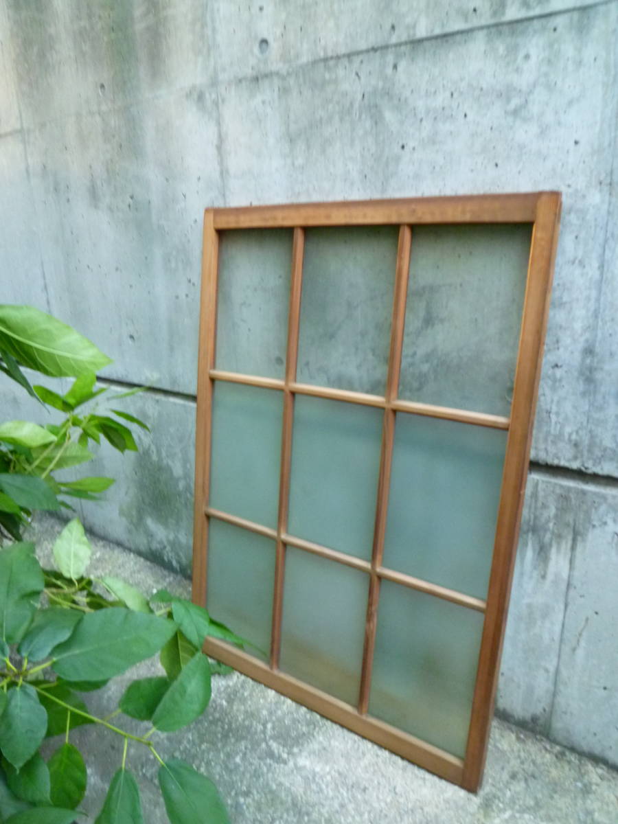 M6630 Kyoto old Japanese-style house .. retro glass Vintage wooden sliding door 1 sheets fittings (3111)[ mailing address is company office work place store limitation ][ private person sama is Seino Transportation department stop ]