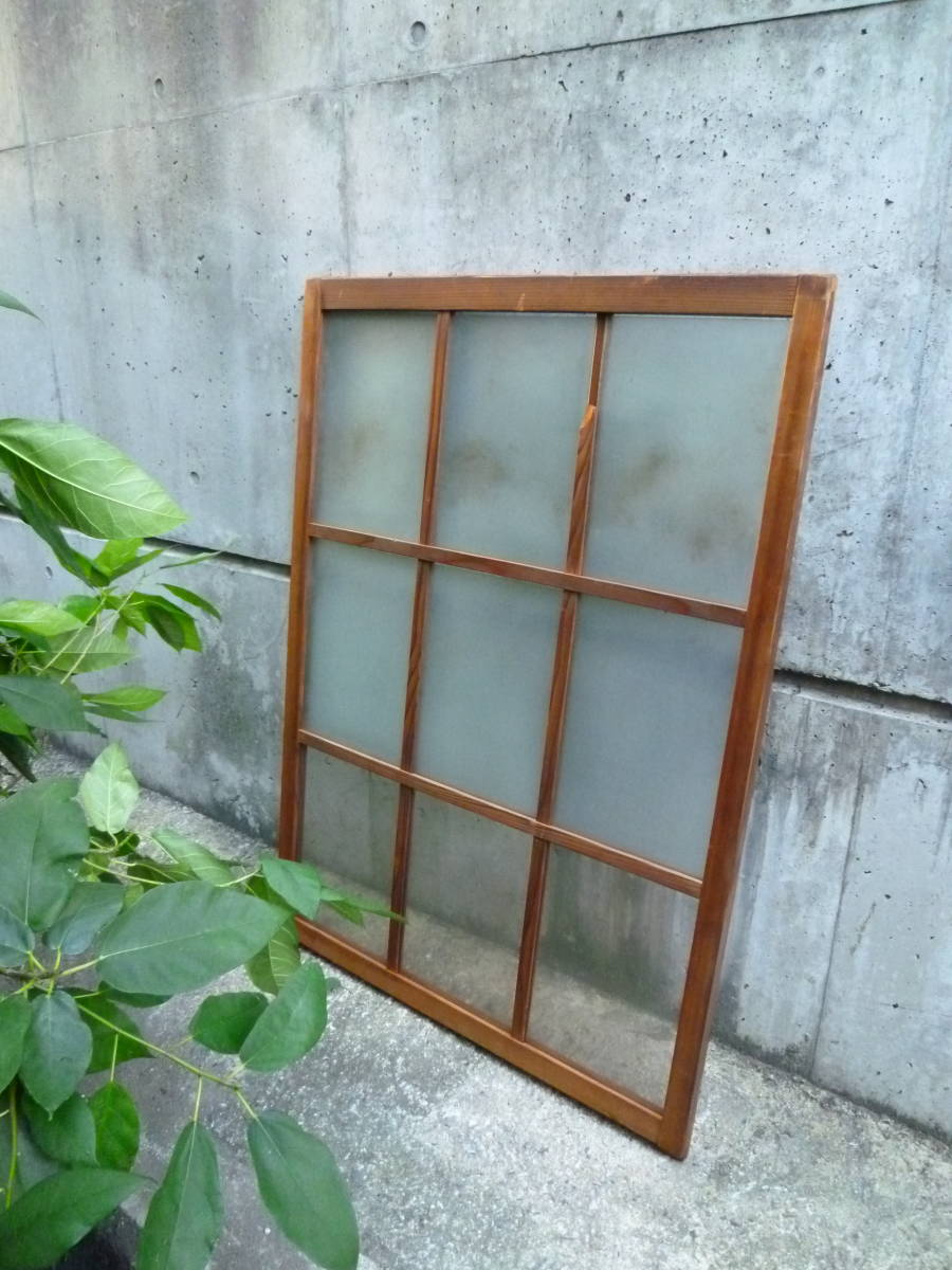 M6631 Kyoto old Japanese-style house .. retro glass Vintage wooden sliding door 1 sheets fittings (3111)[ mailing address is company office work place store limitation ][ private person sama is Seino Transportation department stop ]