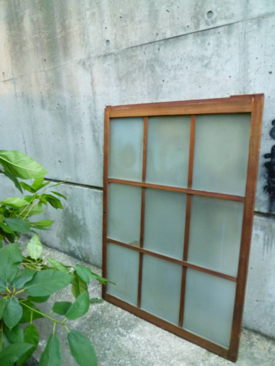 M6632 Kyoto old Japanese-style house .. retro glass Vintage wooden sliding door 1 sheets fittings (3111)[ mailing address is company office work place store limitation ][ private person sama is Seino Transportation department stop ]