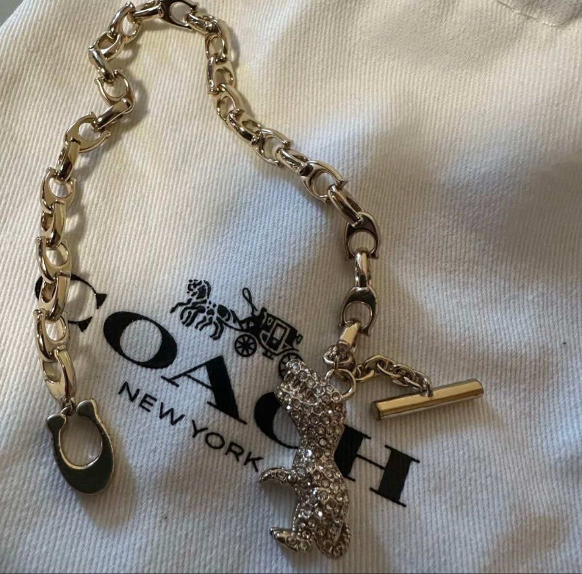ブティック★【百貨店COACH】レキシー チェーン ブレスレット 正規COACH】 パヴェ レキシー シグネチャー チェーン