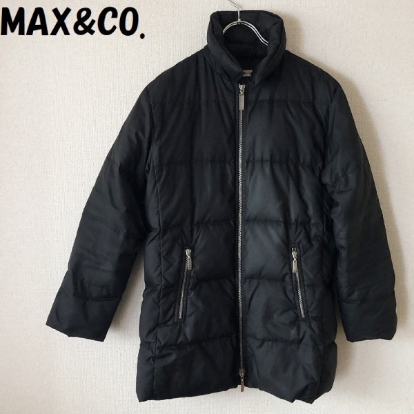 【人気】MAX&Co./マックス アンド コー ジップアップダウンコート ブラック レディース/4211_画像1