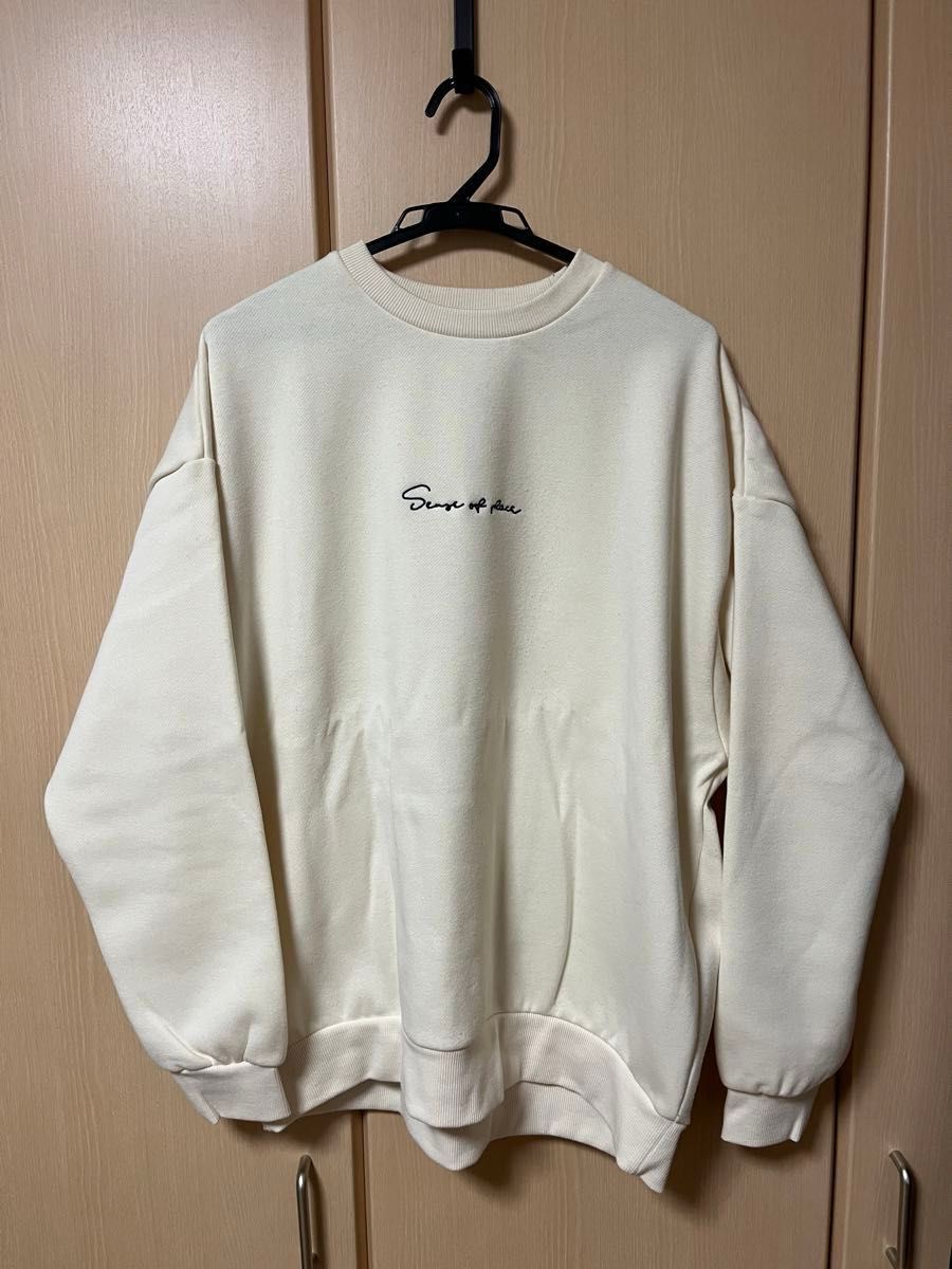 SENSE OF PLACE スウェット 白 クリーム色 Mサイズ トレーナー SENSE OF PLACE スウェット 白 クリーム色 Mサイズ トレーナー