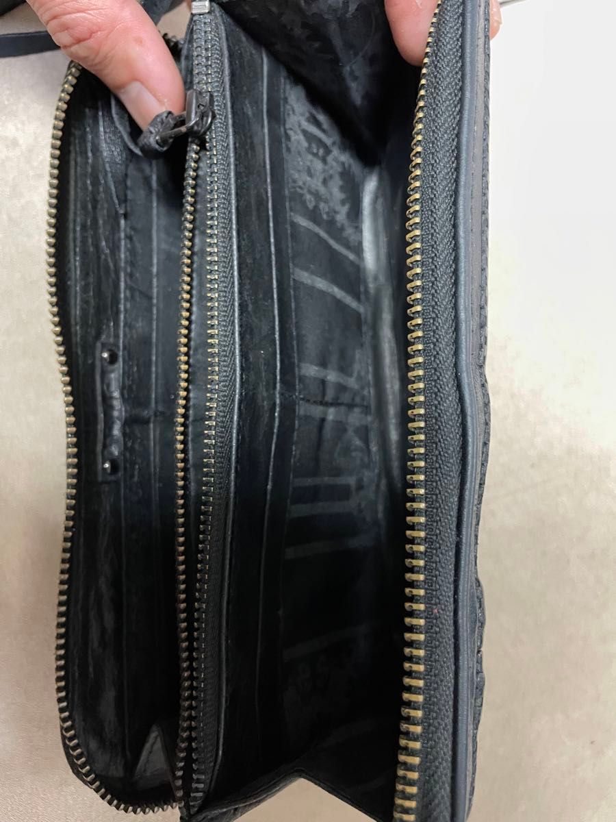 kmriiケムリ 牛革レザーウォレット長財布 スタッズスカル kmriiケムリ 牛革レザーウォレット長財布 スタッズスカル