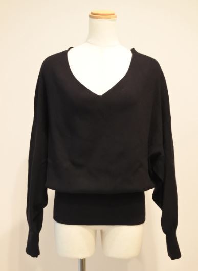 B:MING by BEAMS ビーミングバイビームス カットソー ブラック Vネック 長袖 ドルマン ymdnrk k2h1103