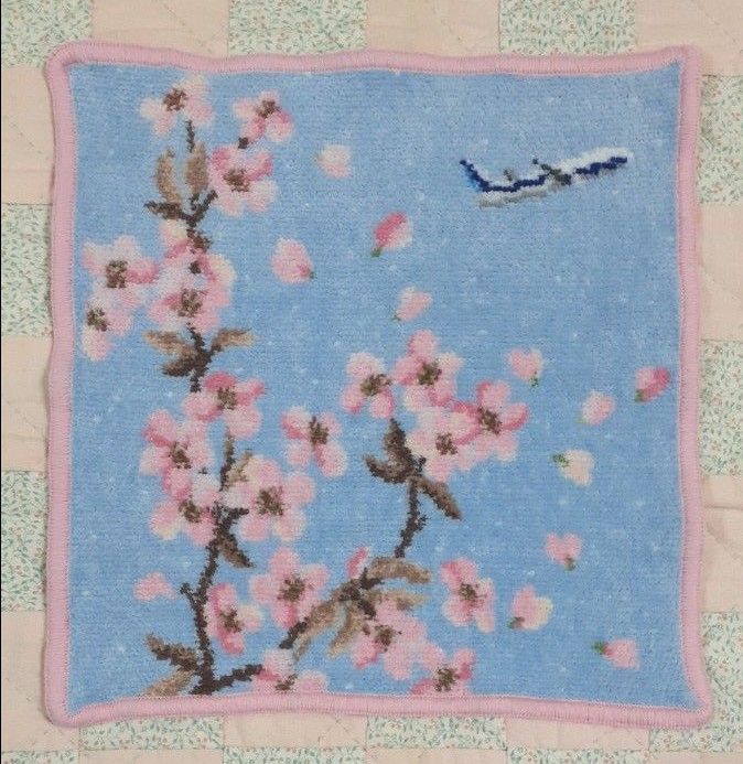 FEILER 】フェイラー×ANAコラボ飛行機と桜タオルハンカチ FEILER 】フェイラー×ANAコラボ飛行機と桜タオルハンカチ