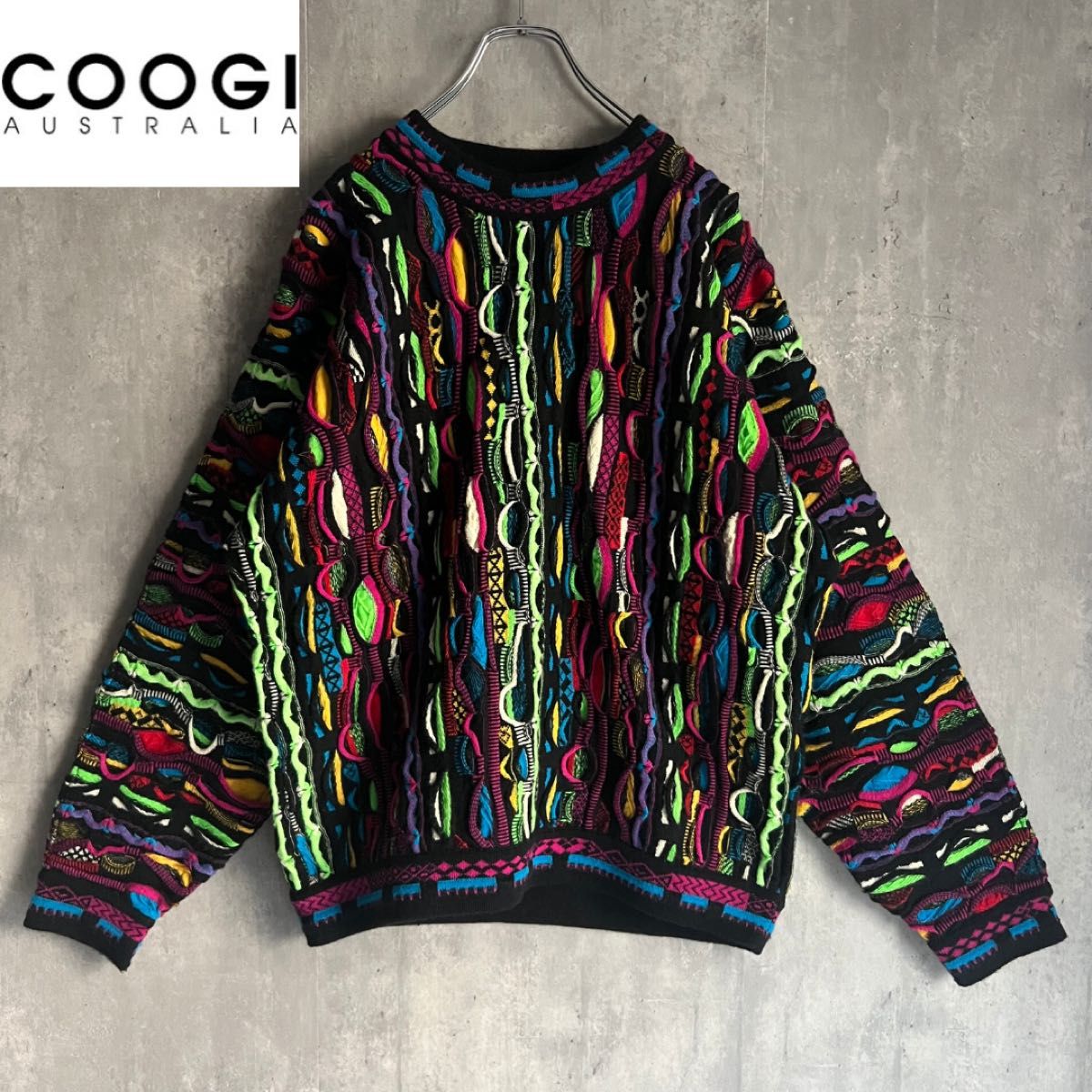 激レア】COOGI クージー 3Dニット ウール マルチカラー 1点物 激レア】COOGI クージー 3Dニット ウール マルチカラー 1点物