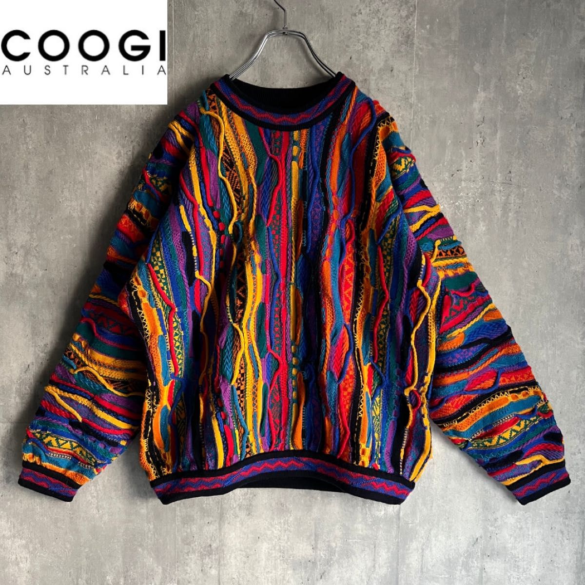 激レア】COOGI クージー 3Dニット ウール マルチカラー 1点物 激レア】COOGI クージー 3Dニット ウール マルチカラー 1点物