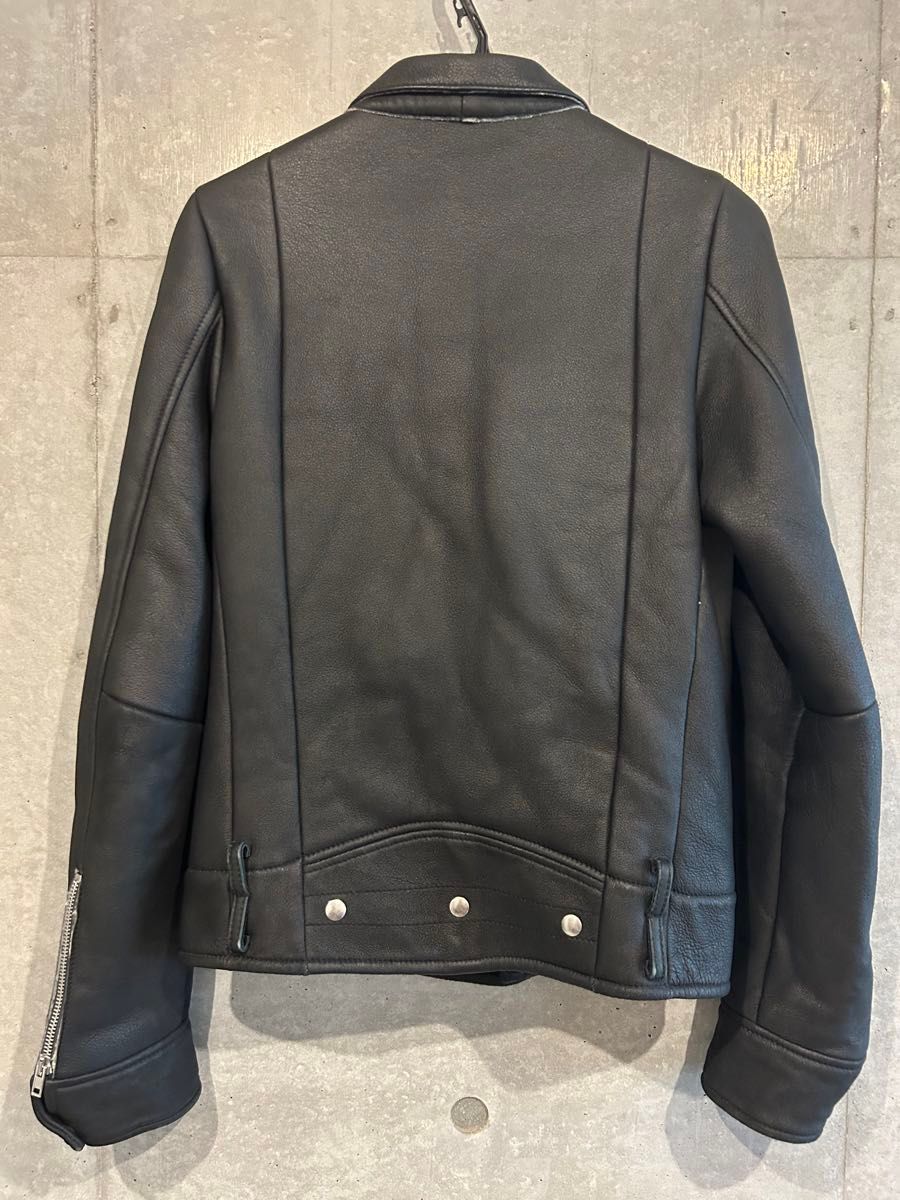 GOLDEN GOOSE ムートンライダースジャケット XXS ブラック 黒 GOLDEN GOOSE ムートンライダースジャケット XXS ブラック 黒