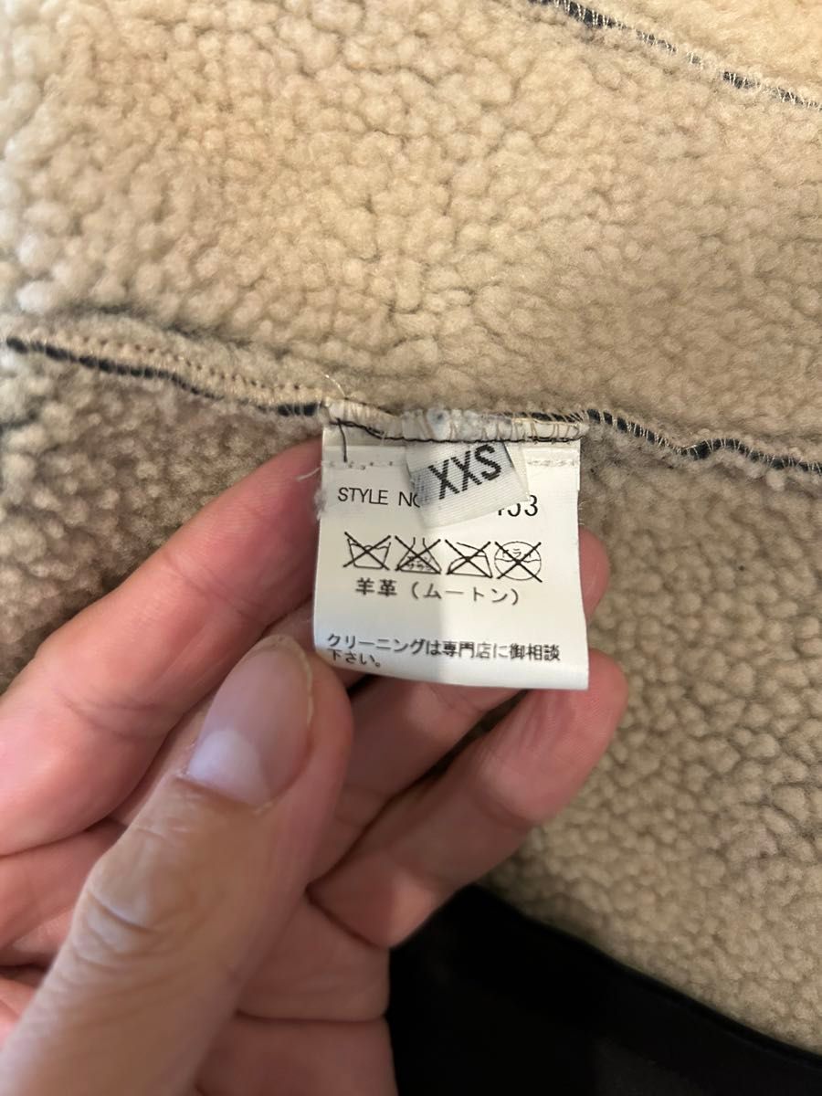 GOLDEN GOOSE ムートンライダースジャケット XXS ブラック 黒 GOLDEN GOOSE ムートンライダースジャケット XXS ブラック 黒