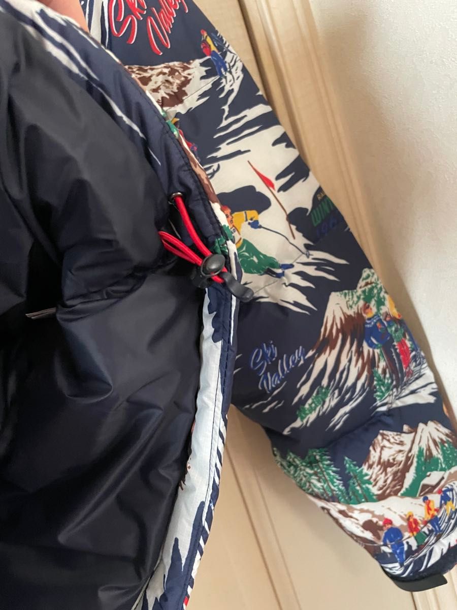 美品】ラルフローレン POLO SKI 総柄 刺繍ロゴ ダウンジャケット 美品】ラルフローレン POLO SKI 総柄 刺繍ロゴ ダウンジャケット