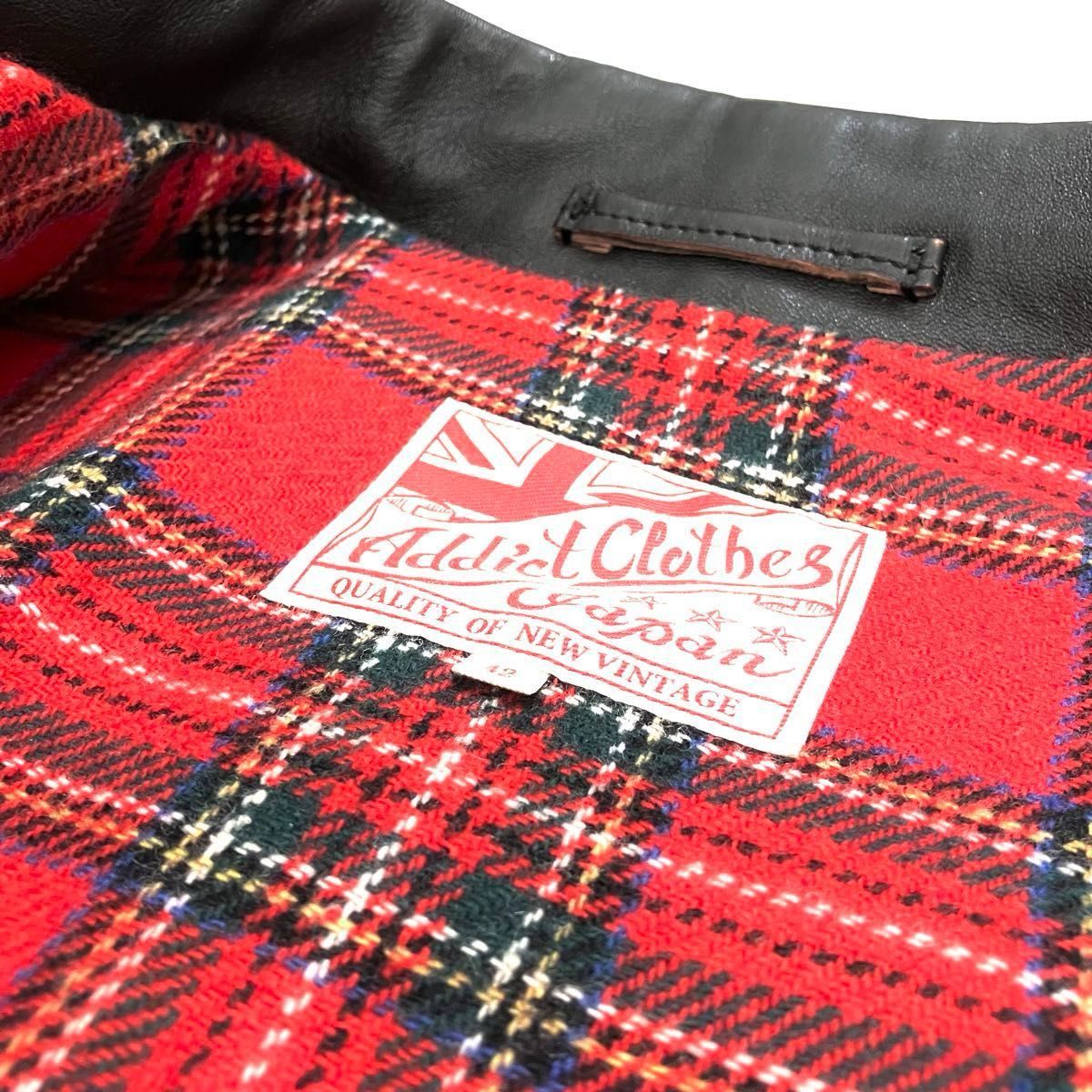 addict clothes AD-00 AD-14 42 レザージャケット 羊革 タグ有り addict clothes AD-00 AD-14 42 レザージャケット 羊革 タグ有り