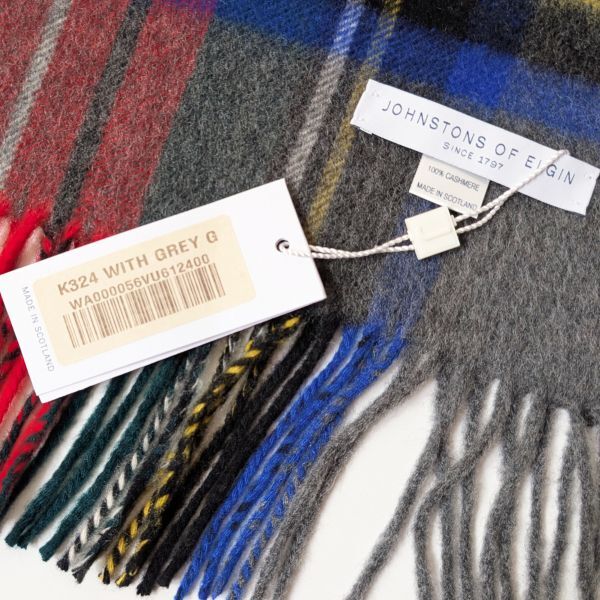 [ new goods unused domestic regular goods ] Johnstons John stone z cashmere large size stole { WITH GREY } Grace chuwa-to cashmere 100%