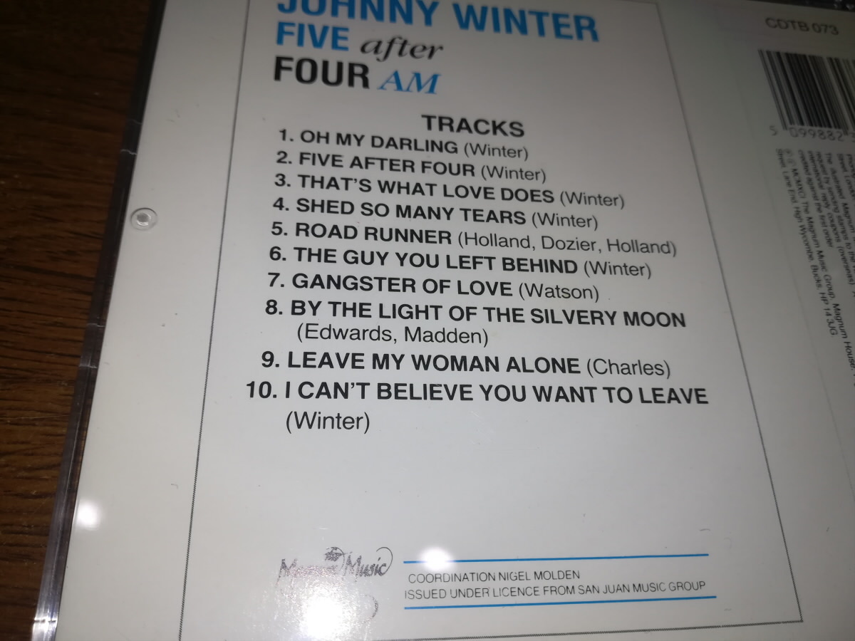 x0833【CD】ジョニー・ウィンター Johnny Winter / Five After Four AMの画像3