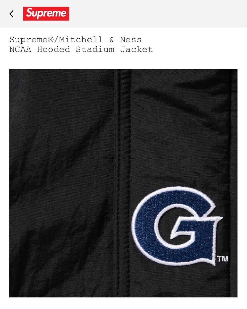 Supreme/Mitchell & Ness NCAA Hooded Stadium Jacket ブラックS Supreme/Mitchell & Ness NCAA Hooded Stadium Jacket ブラックS