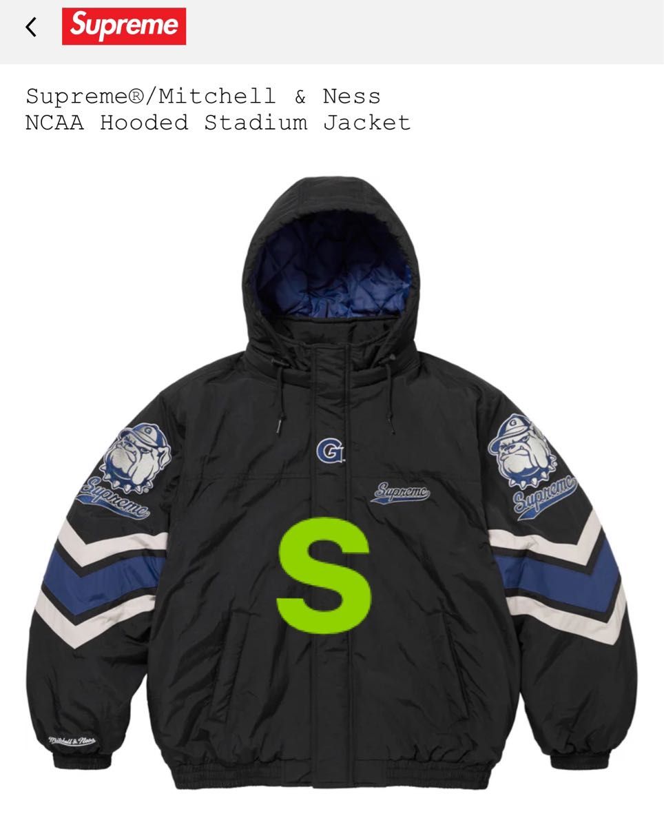 Supreme/Mitchell & Ness NCAA Hooded Stadium Jacket ブラックS Supreme/Mitchell & Ness NCAA Hooded Stadium Jacket ブラックS