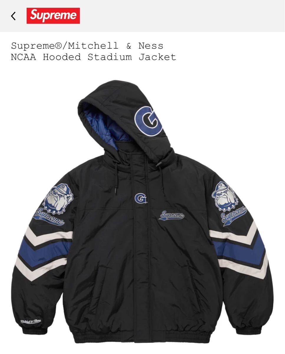 Supreme/Mitchell & Ness NCAA Hooded Stadium Jacket ブラックS Supreme/Mitchell & Ness NCAA Hooded Stadium Jacket ブラックS