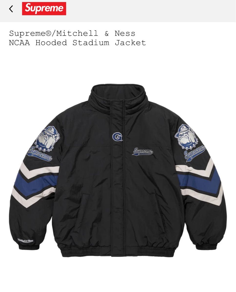 Supreme/Mitchell & Ness NCAA Hooded Stadium Jacket ブラックS Supreme/Mitchell & Ness NCAA Hooded Stadium Jacket ブラックS