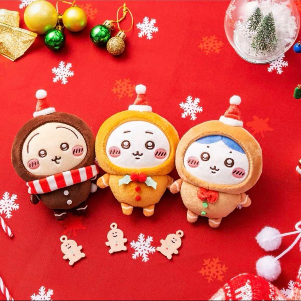 新品 ちいかわ ジンジャーマン クリスマス マスコット 3種 新品 ちいかわ ジンジャーマン クリスマス マスコット 3種