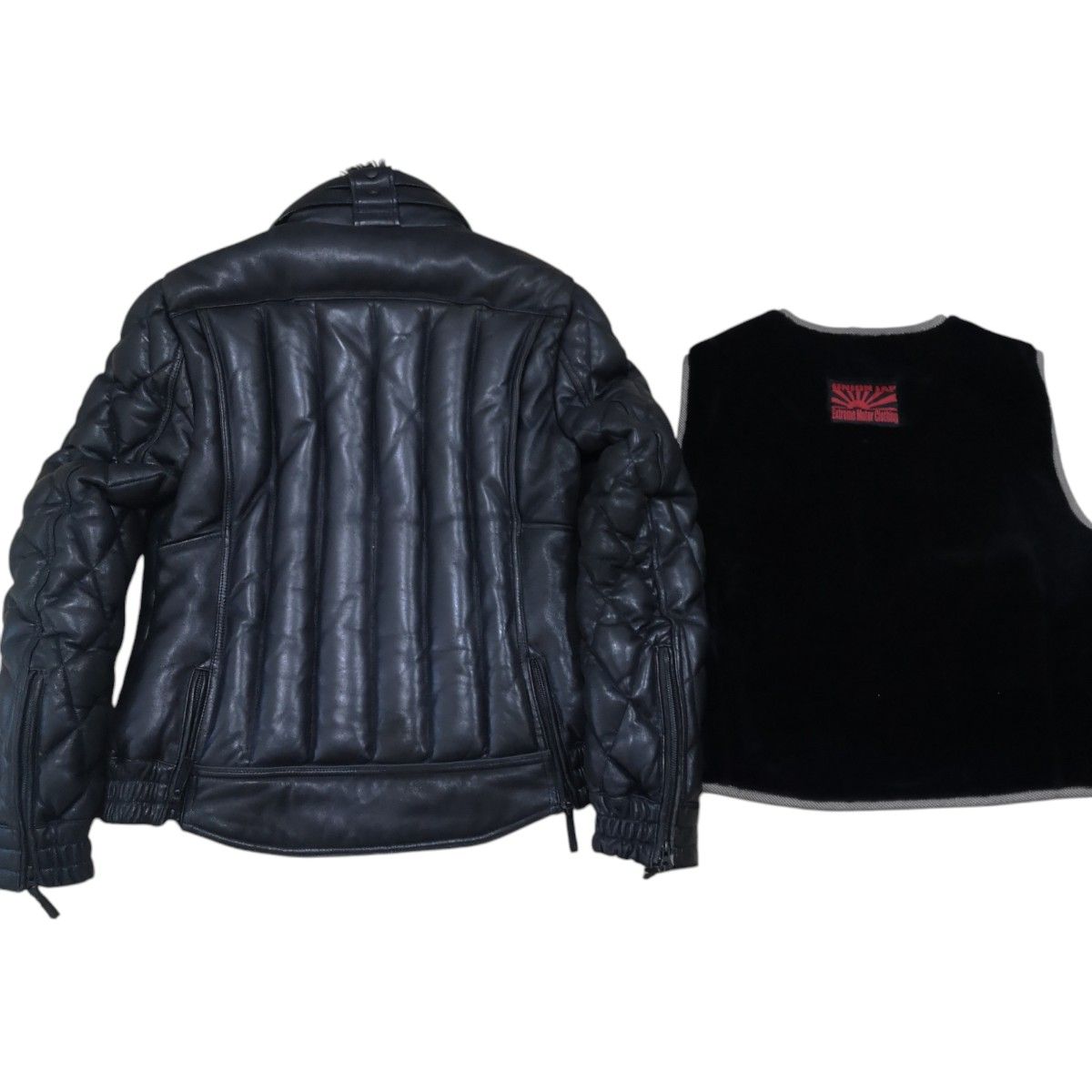 羊革】UNIONJAP レザーダウンジャケット 黒 LL ライダースジャケット 羊革】UNIONJAP レザーダウンジャケット 黒 LL ライダースジャケット