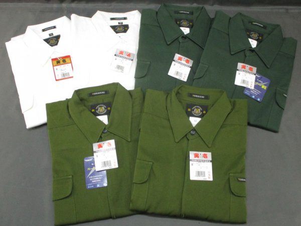 225 [ unused goods ].. work clothes M size 6 point together / flying shirt super system electro- white green green khaki working clothes work clothes tobifuku 