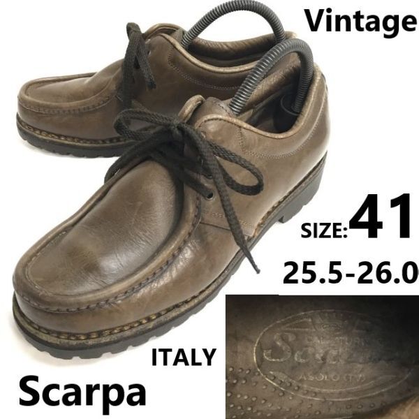 割引発見 80s以前?Vintage★スカルパ/Scarpa★チロリアンシューズ【41/25.5-26.0/茶/brown】マウンテンブーツ/軽登山靴/Leather/Boots/shoes◆pJ-023 25.5cm