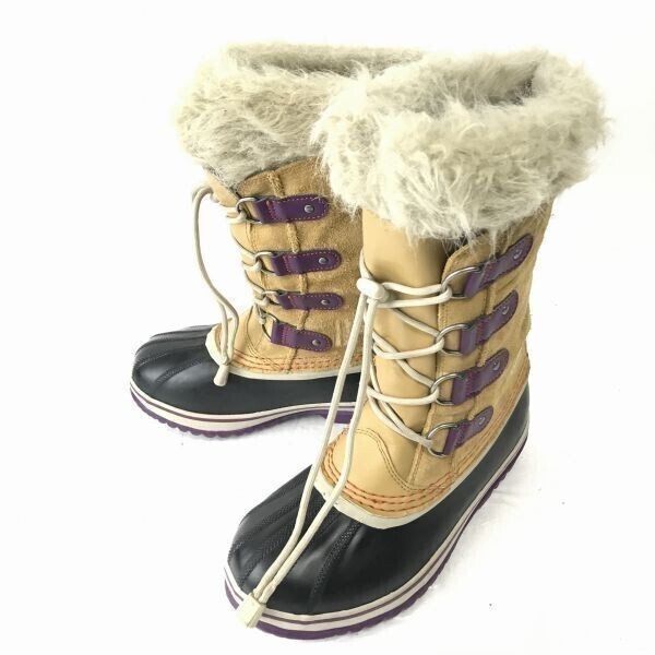 【メーカー再生品】 カナダ老舗☆ソレル/SOREL☆本革/スノーブーツ【22.0/ベージュ系 スノーブーツ