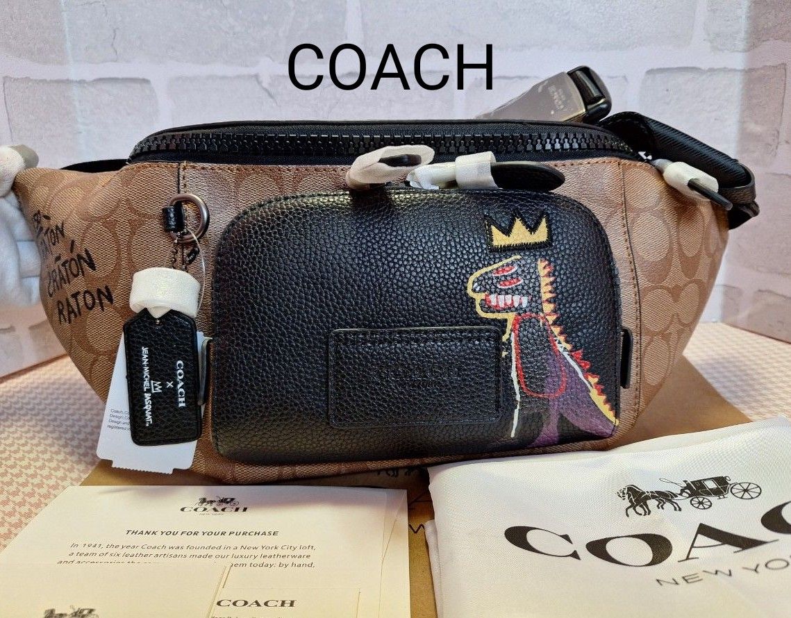 新品 COACH コーチ x バスキア コラボ ボディバッグ ウエスト 新品 COACH コーチ x バスキア コラボ ボディバッグ ウエスト