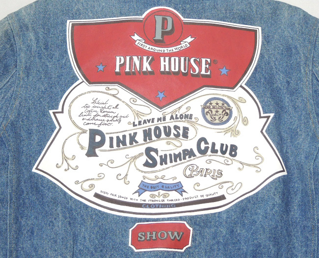 PINK HOUSE( Pink House )| back print Denim jacket -P0113FJM01/ cotton inside go in -| tube ZPYW