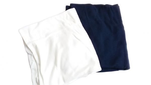 a5892# with translation cotton 100% long camisole 2 sheets set large size 4L white * navy 