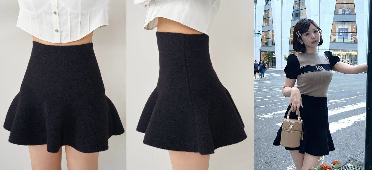 ダーリッチ darich ハイウエストニットミニスカート BLK FREE ダーリッチ darich ハイウエストニットミニスカート BLK FREE