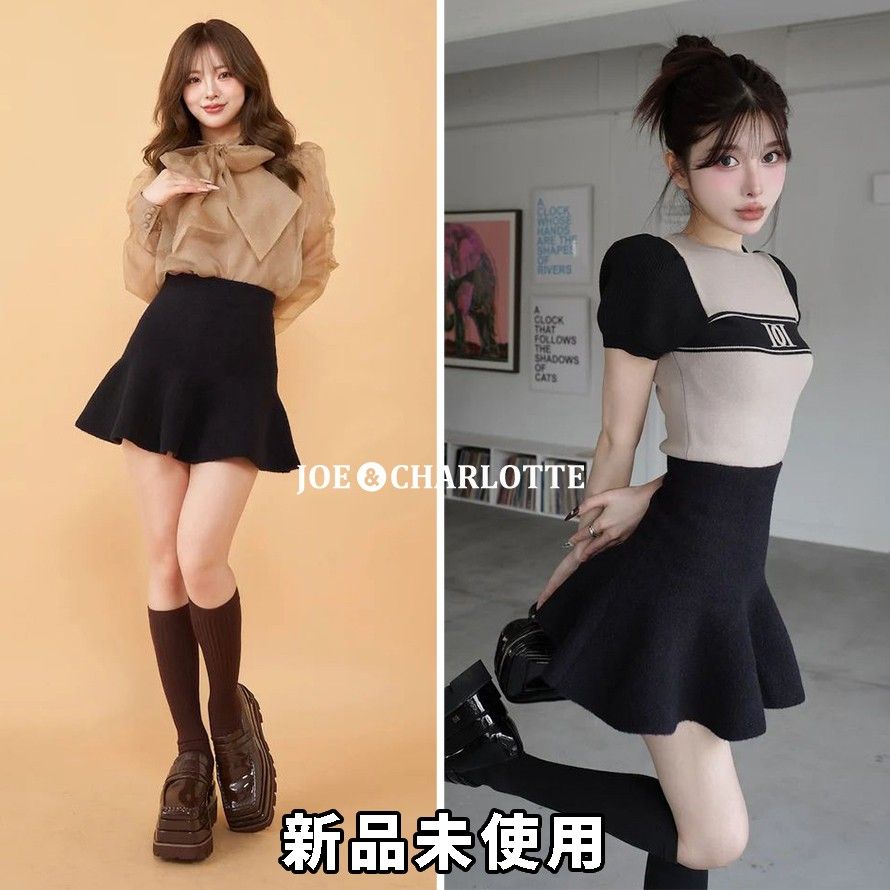 ダーリッチ darich ハイウエストニットミニスカート BLK FREE ダーリッチ darich ハイウエストニットミニスカート BLK FREE