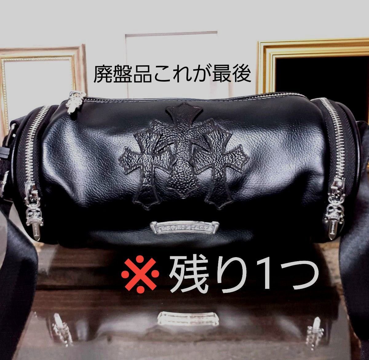 シボ本革 3 セメタリークロス レザー ダッフル ショルダーバッグ シボ本革 3 セメタリークロス レザー ダッフル ショルダーバッグ