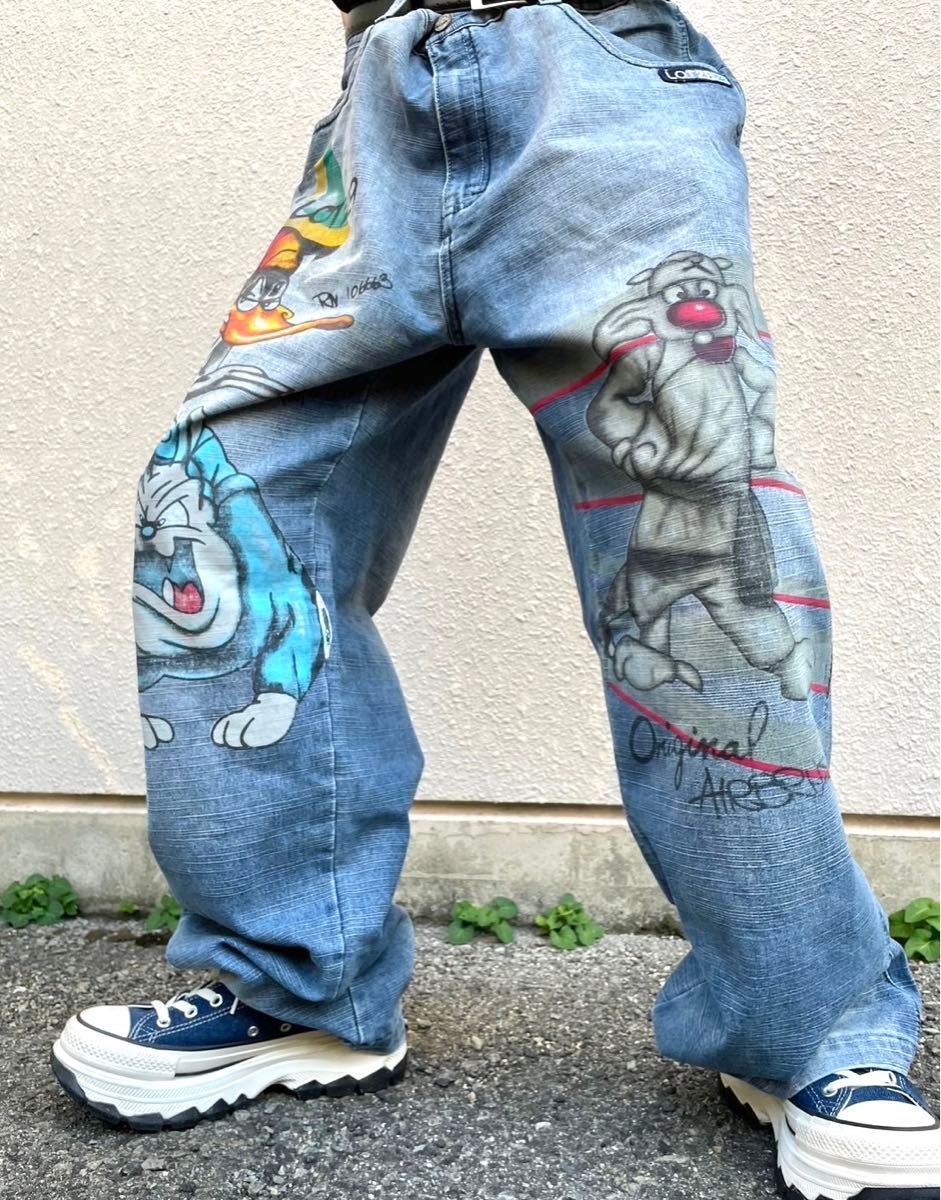 LOT29 極太バギーデニムパンツ ルーニーテューンズ ストリート Y2K LOT29 極太バギーデニムパンツ ルーニーテューンズ ストリート Y2K