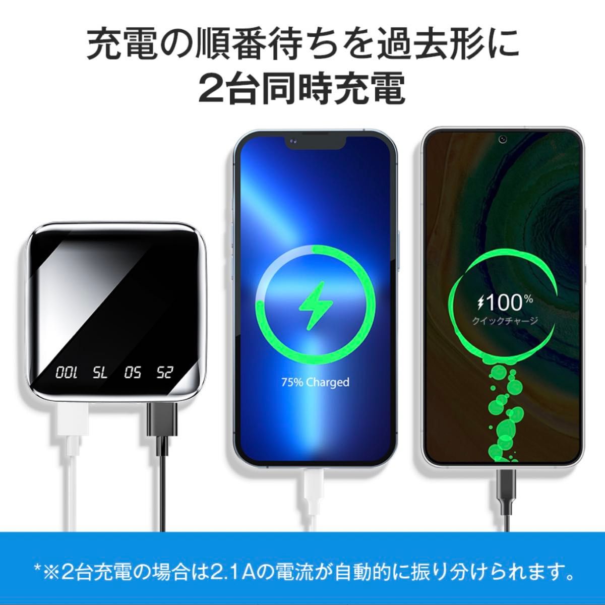 モバイルバッテリー　20000mAh 大容量　軽量　小型　iPhone レッド