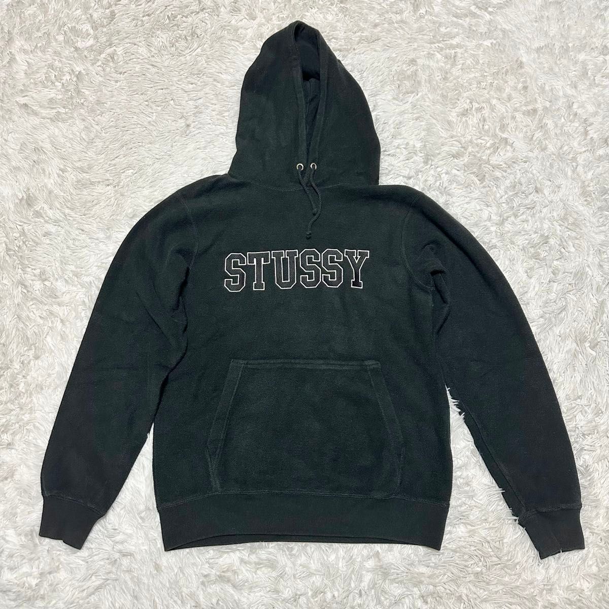 stussy ステューシー センターロゴ パイル生地 パーカー S stussy ステューシー センターロゴ パイル生地 パーカー S