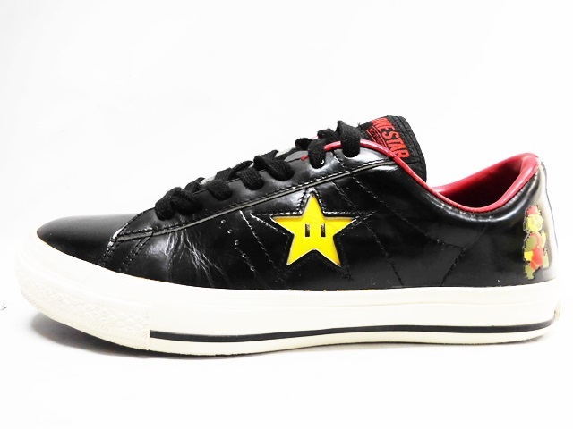 即決★CONVERSE マリオ 別注★26.5cm 限定 ワンスター コンバース メンズ8 レザースニーカー 黒 ブラック 任天堂コラボ 本革 クッパ 本皮_画像3