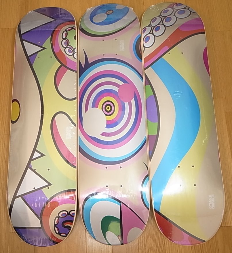 【送料無料】2017 村上隆Takashi Murakami ComplexCon Dobtopus コンプレックスコン限定 Kaikai Kiki Skate Deck スケートデッキ 3枚セット